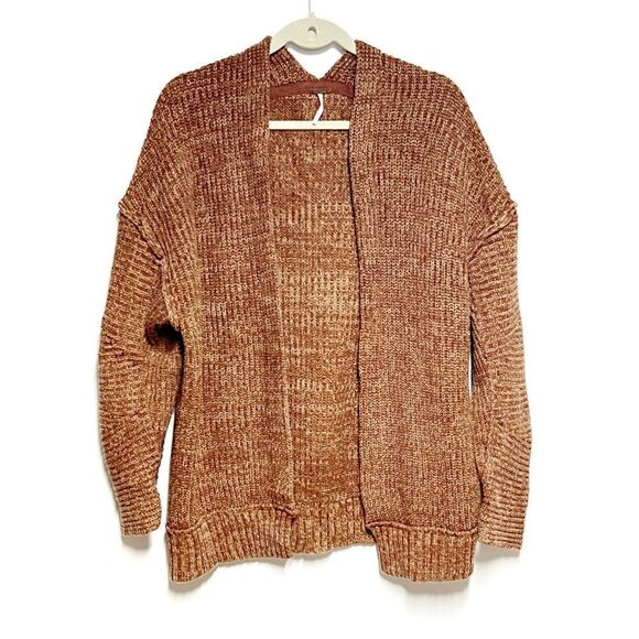 Free People High Hopes Mariposa Brown Combo Long Sleeve Cardigan Sweater Sz S - Picture 5 of 9